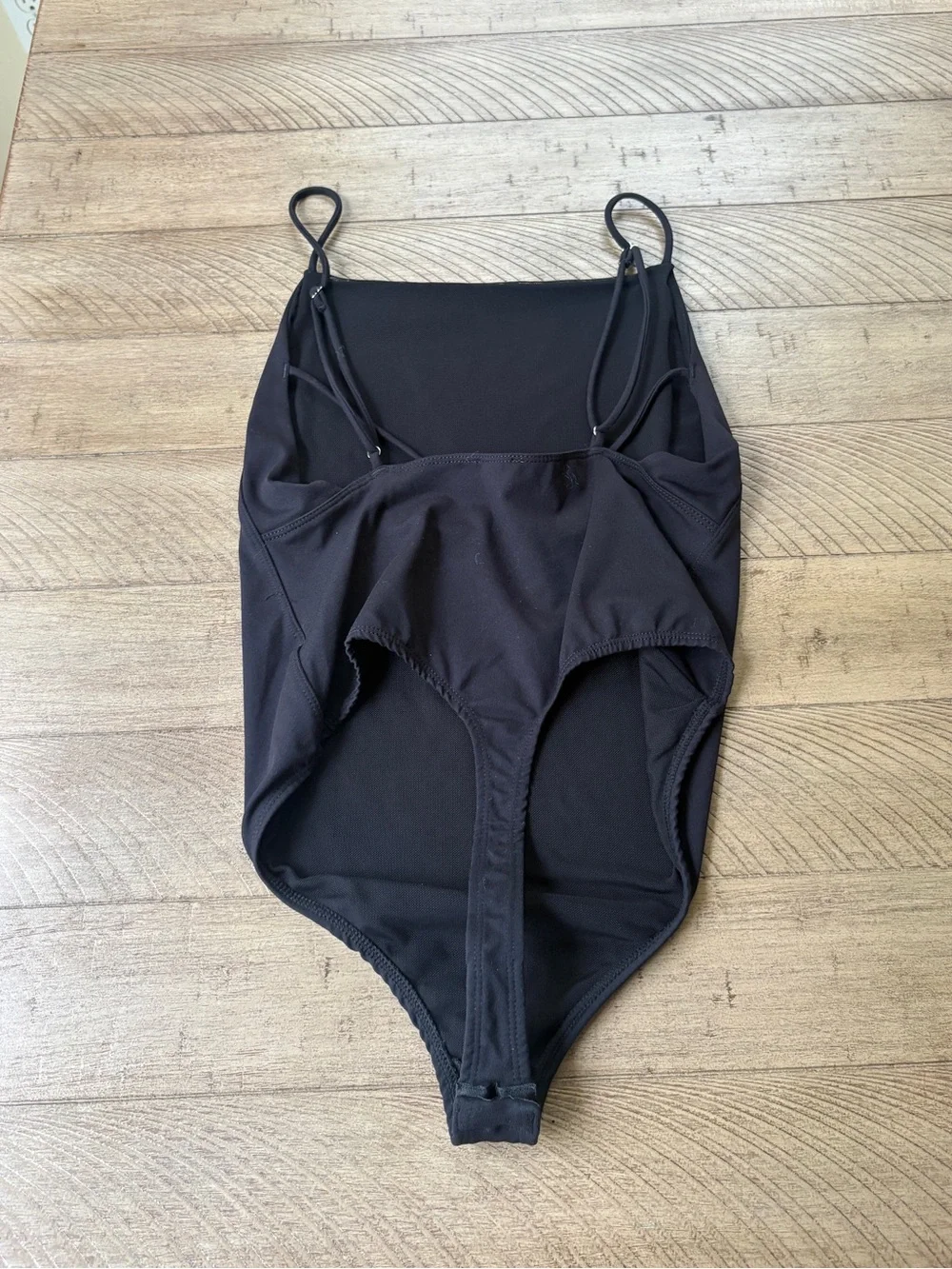 Free People Black Slim Strap Bodysuit
